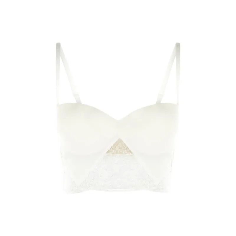 La Perla Chantilly Lace White Lycra Strapless Bra Bra Women's White-0