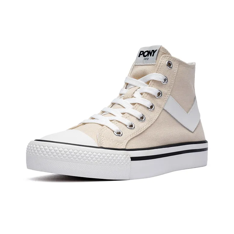 PONY Shooter Anti Slip Wear Resistant Breathable Lightweight High Top Canvas Shoes Unisex Beige-1