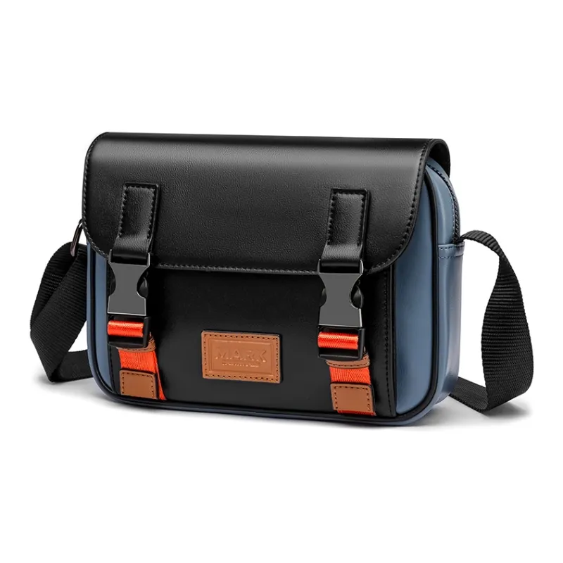 FAIRWHALE PVC Shoulder Bag, Crossbody Bag, Messenger Bag Small Size Unisex Lead Gray, Apricot, Ecru-35