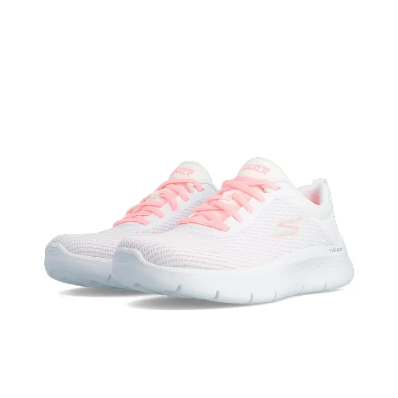 Skechers Go Walk Fle Wear Resistant Low Top Casual Shoes Women's White Pink-1