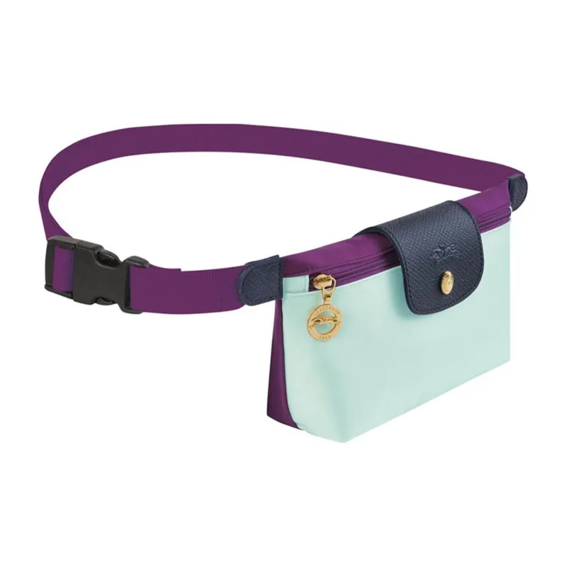 LONGCHAMP Le Pliage Re-play Canvas With Leather Trim Crossbody Bags Fanny Pack Women's Pink Green-1