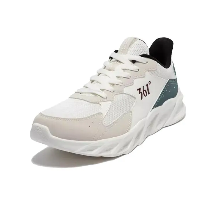 361° Cushioning, Slip Resistant, And Abrasion Resistant Low Top Running Shoes Men's White Green-2