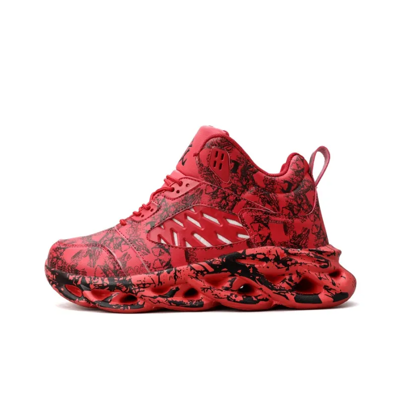 Black tailed Deer Slip Resistant And Breathable High Top Basketball Shoes Men's-8