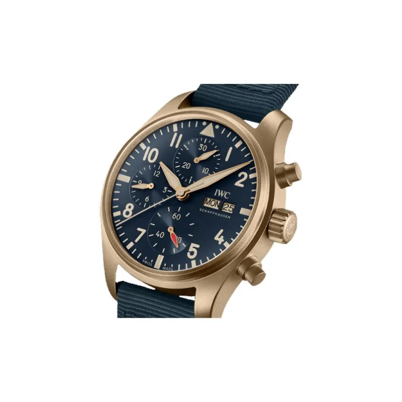 IWC PILOT Collection Automatic Mechanical Movement Men's Watches Watch 41mm Blue Dial Copper Watch Case Fabric Strap-1