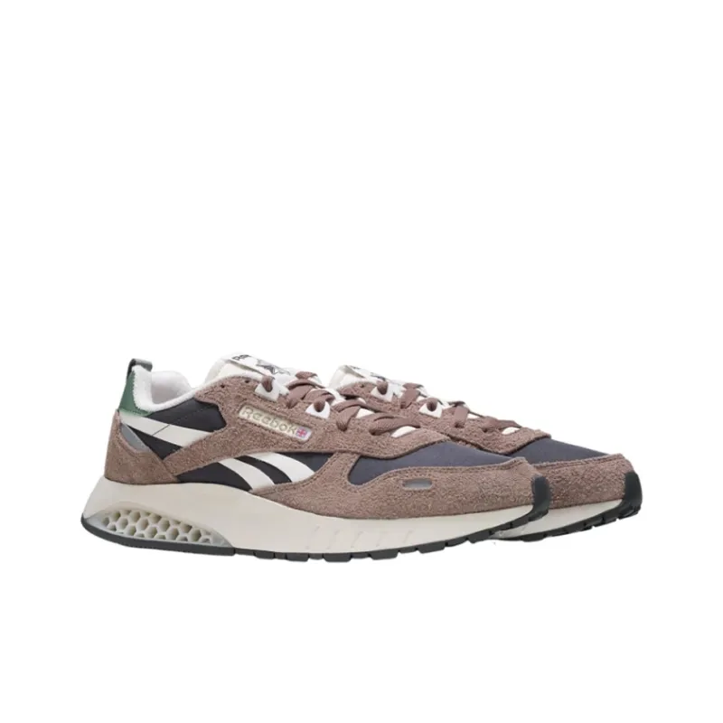 Reebok Classic Leather Anti Slip Wear Resistant Low Top Running Shoes Unisex Brown Black-1