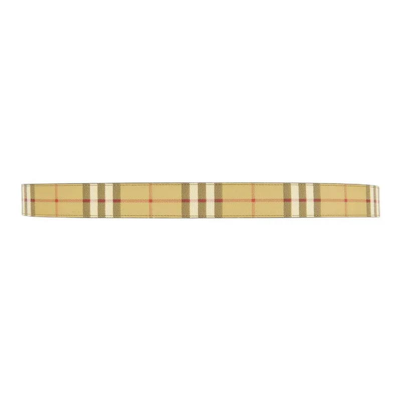 Burberry Micro Label Design, Pin Buckle Leather Belts Men's Beige Width 3.5CM-1