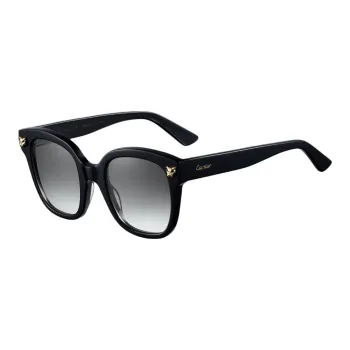 CARTIER Plate Frame Square Sunglasses Unisex Black