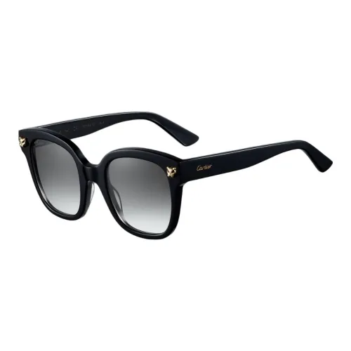 CARTIER Plate Frame Square Sunglasses Unisex Black
