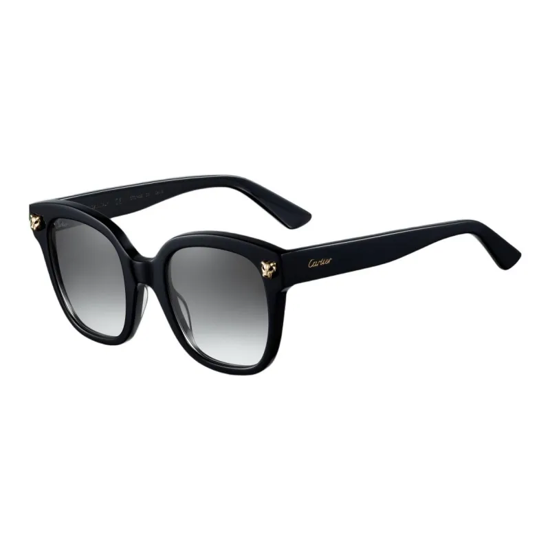 CARTIER Plate Frame Square Sunglasses Unisex Black-0