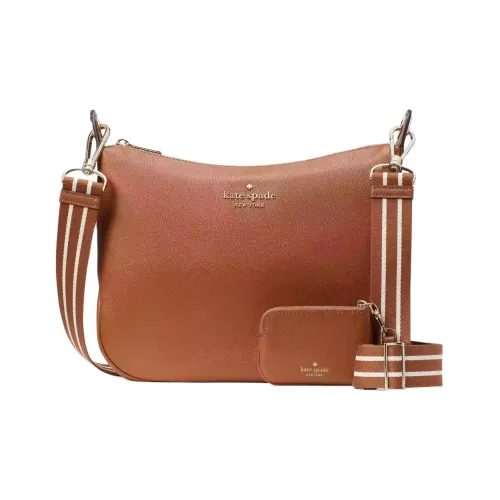 Kate Spade Litchi Grain Leather Shoulder Bag Crossbody Bag Women's Brown
