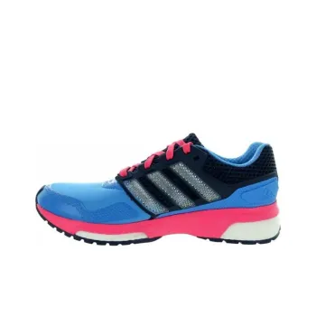 Adidas Response Cushioning Wear-Resistant Low-Top Running Shoes Women's Blue Pink