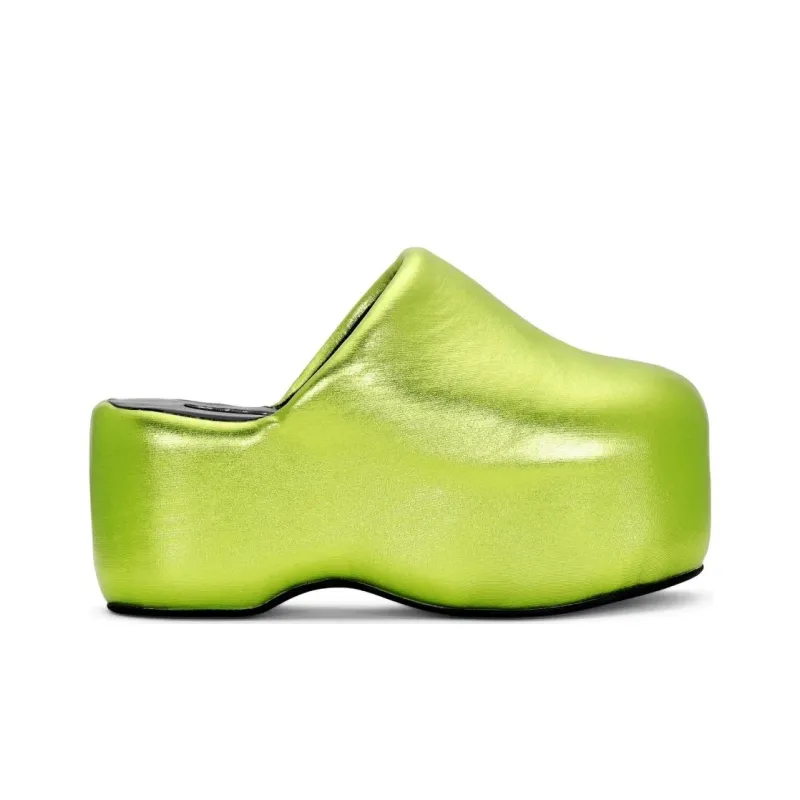 SIMON MILLER Wrap-toe Slippers Women's Silver Galaxy Green-1