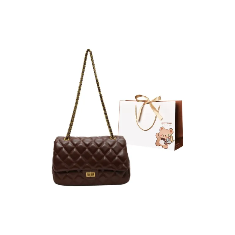 ERANGBEAR PU One Shoulder Shoulder Bag Regular Women's Ecru Coffee Black-13