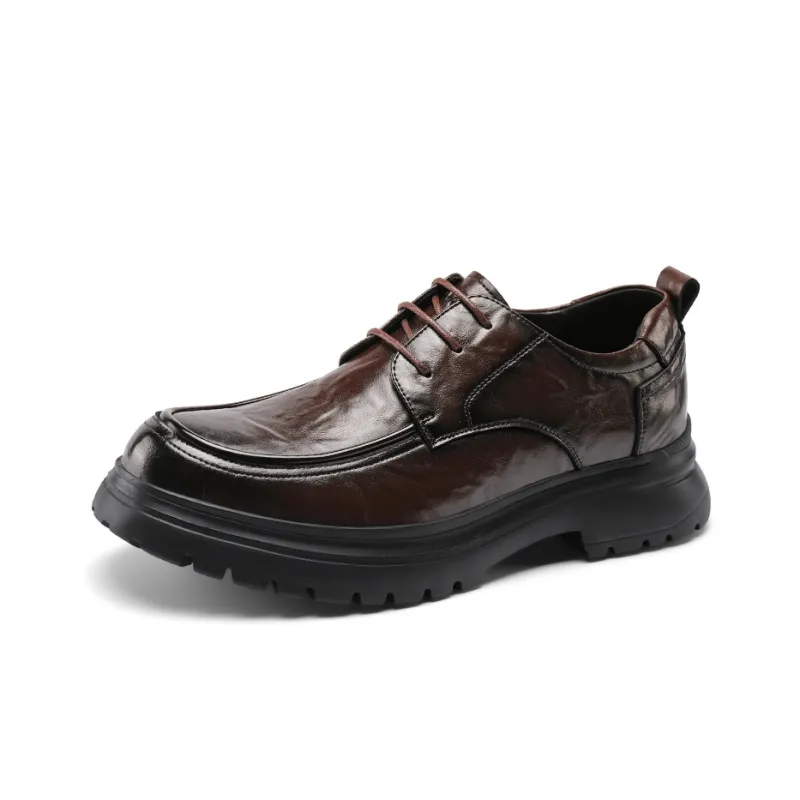 G.N.SHIJIA Dress Shoes Men Low Top Black/Brown-11