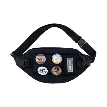 BALANG Nylon Fabric Crossbody Bag, Sling Bag Regular Unisex Black/Blue/Black White