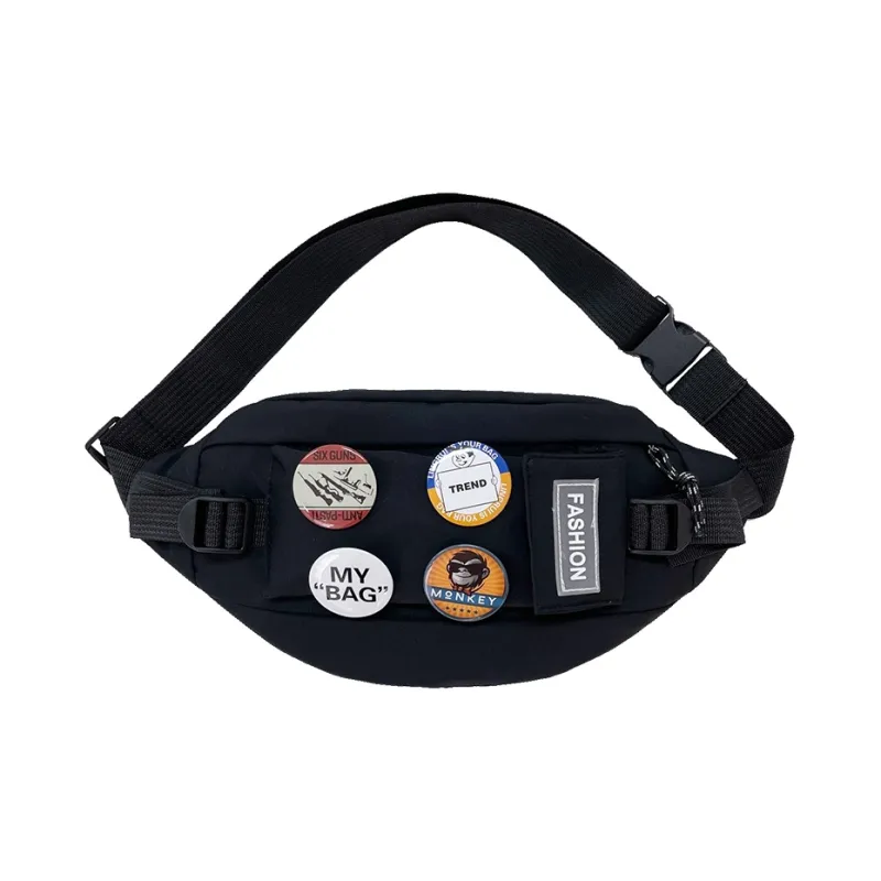 BALANG Nylon Fabric Crossbody Bag, Sling Bag Regular Unisex Black/Blue/Black White-0