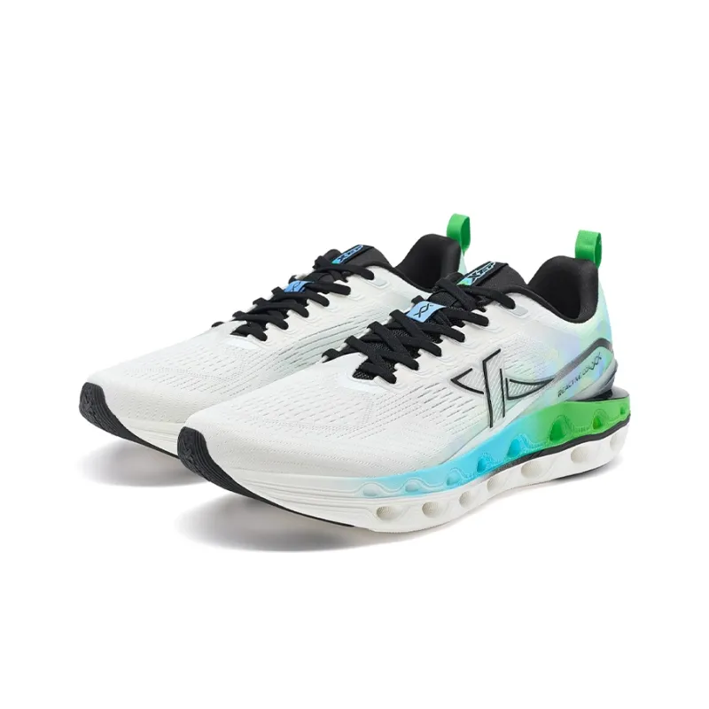 XTEP Running Shoes Men Low Top Sail White/Scallion Green/Sky Blue-4