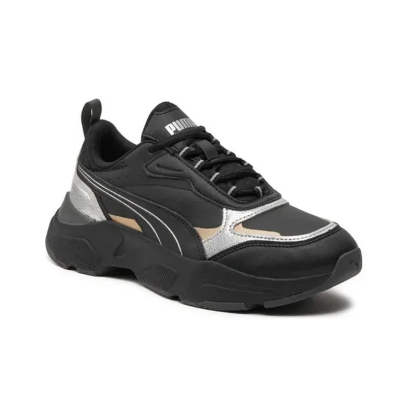 PUMA Cassia Breathable Cushioning Slip Resistant Low Top Casual Shoes Women's Black-3