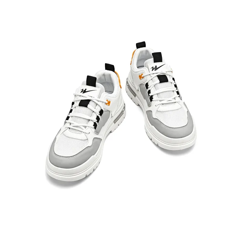 Binary Cushioning Wear Resistant Breathable Moisture Wicking Lightweight Rebound Low Top Casual Shoes Men's Gray White-4
