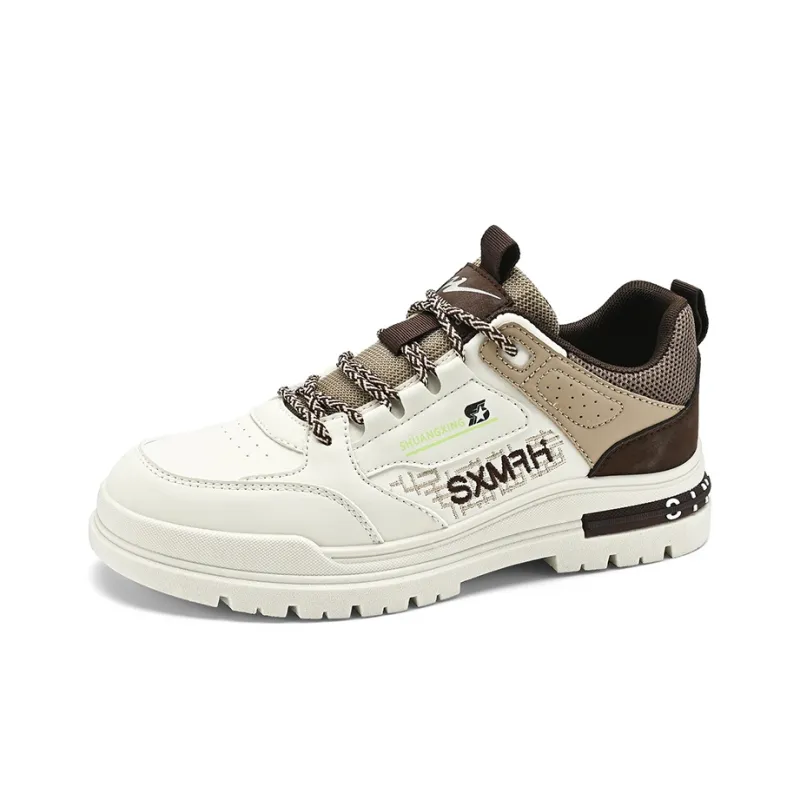 Binary Anti Slip Wear Resistant Waterproof Breathable Height Increasing Low Top Casual Shoes Men's Beige Brown-2