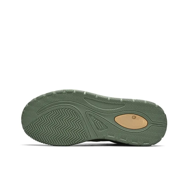 Binary Skateboard Shoes Unisex Low Top Dark Green/Beige-4