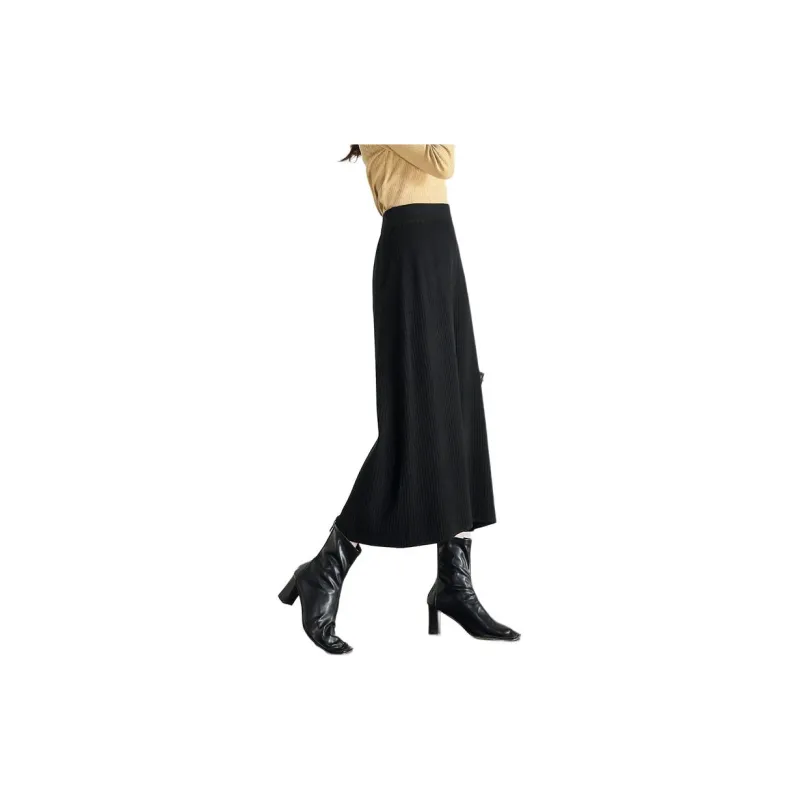 SENTUBILA Knit Long Skirt Women's Gold Brown-8
