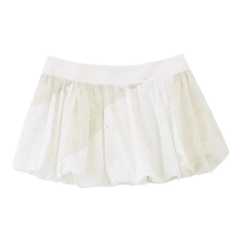 RUNTOTHEFUTURE Casual Short Skirts Women's Pure White-1