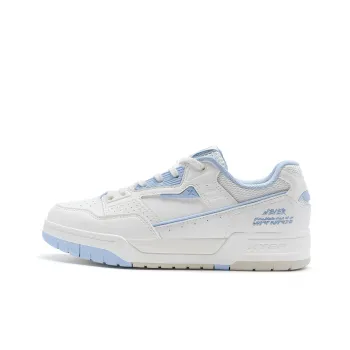 XTEP Anti Slip Wear Resistant Low Top Skateboard Shoes Women's Sail White Northern Lights Blue