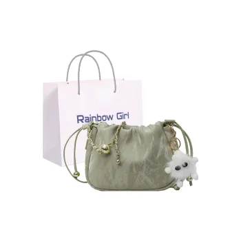 Rainbow Girl PU Shoulder Bag Regular Women's Green/Pink/Ecru/Black