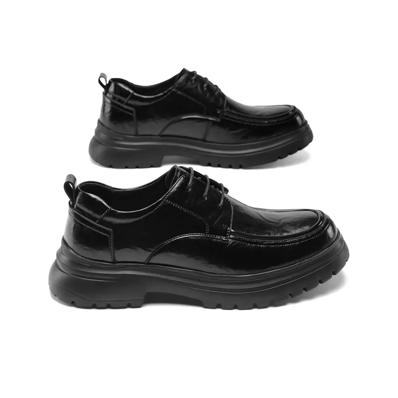 G.N.SHIJIA Dress Shoes Men Low Top Black/Brown-4