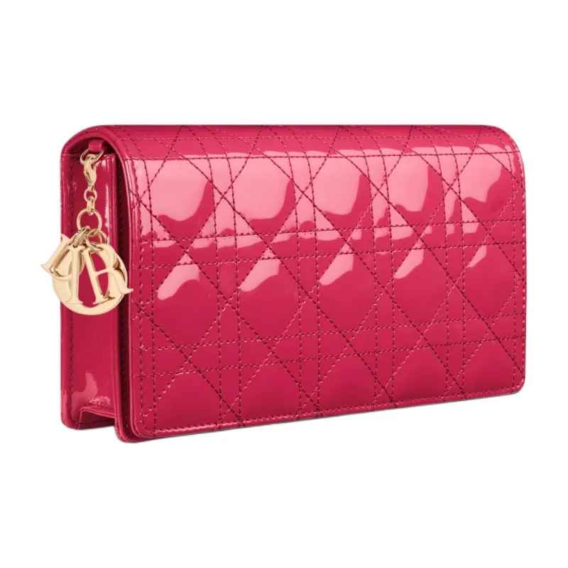 DIOR Lady Dior Calfskin Clutch Women's Pink-2