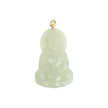 Qingjing Hetian Jade Pendants Unisex Pale Greenish White Jade