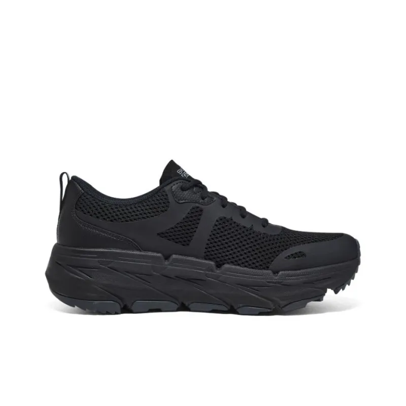 Skechers Cushioned Wear Resistant Lightweight Low Top Running Shoes Men's Black-1