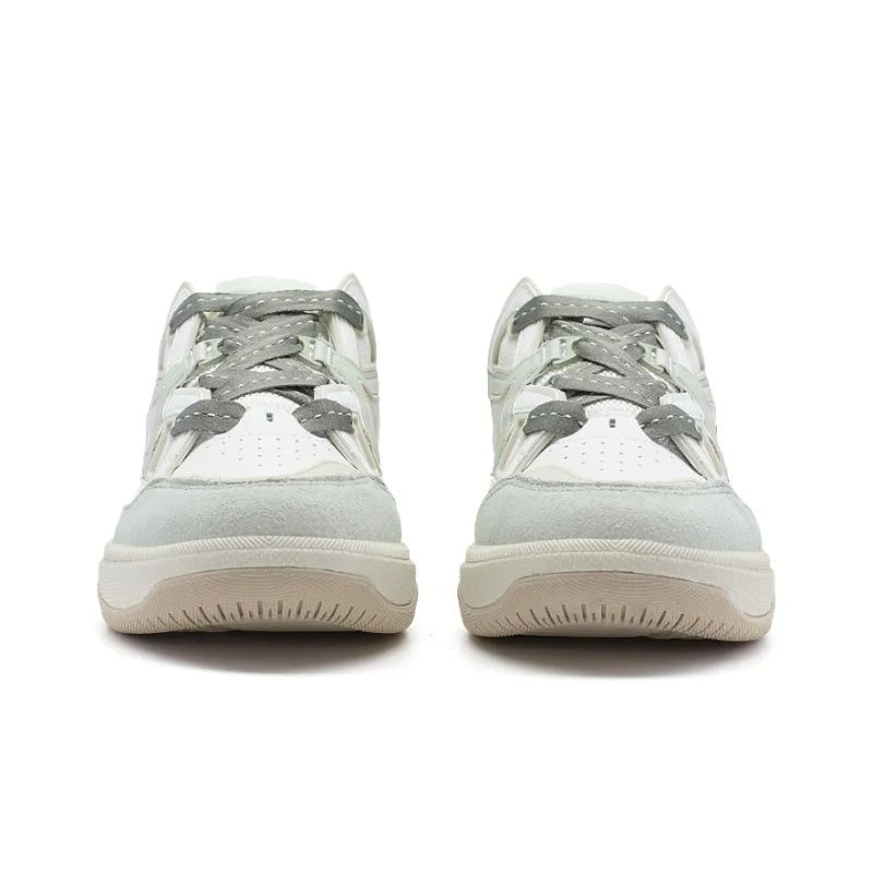 XTEP Kailang CTR Anti-Slip Wear-Resistant Low-Top Skateboard Shoes Women's White Green-5