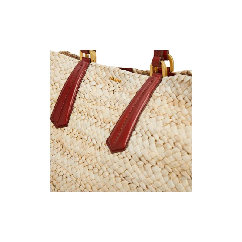 MaxMara Straw Woven Bucket Bag, Shoulder Bag Women's Yellow Tobacco-3
