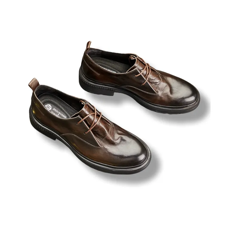 Brounvanm Men's Casual Shoes Men Low Top Black/Coffee-4