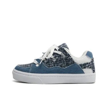 ABCIO Slip-Resistant Lightweight Breathable Height Increasing Low-Top Skateboard Shoes Unisex Blue