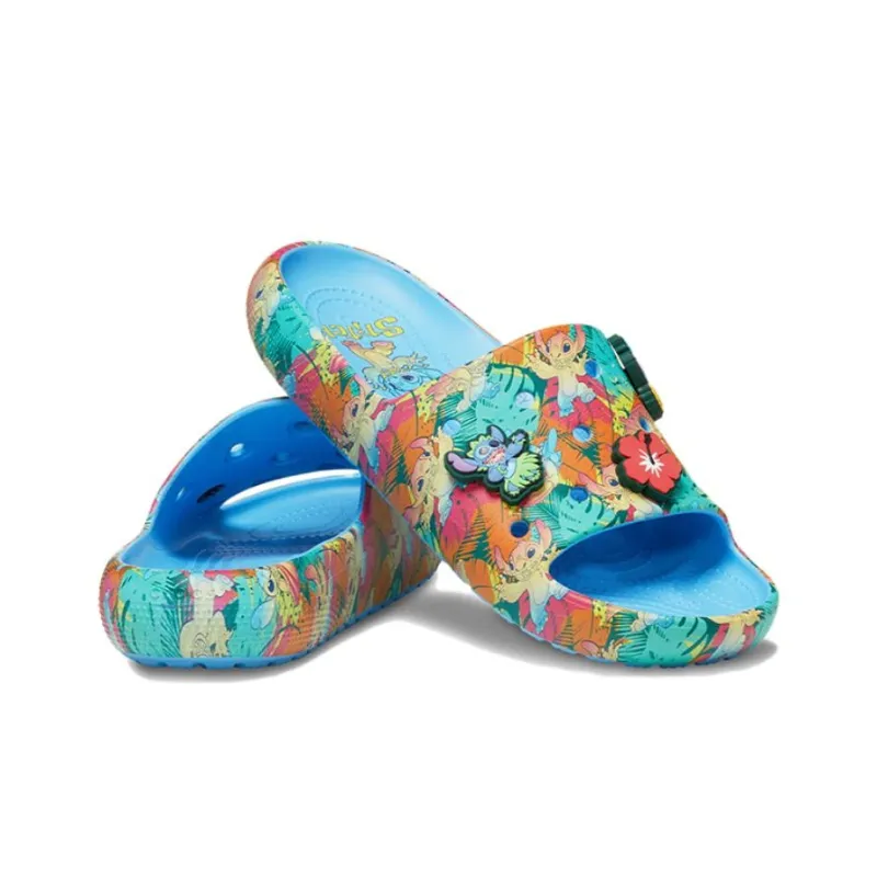 Crocs X Disney Stitch Classic Slides 'Blue Multi' Women's-3
