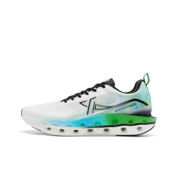 XTEP Running Shoes Men Low Top Sail White/Scallion Green/Sky Blue
