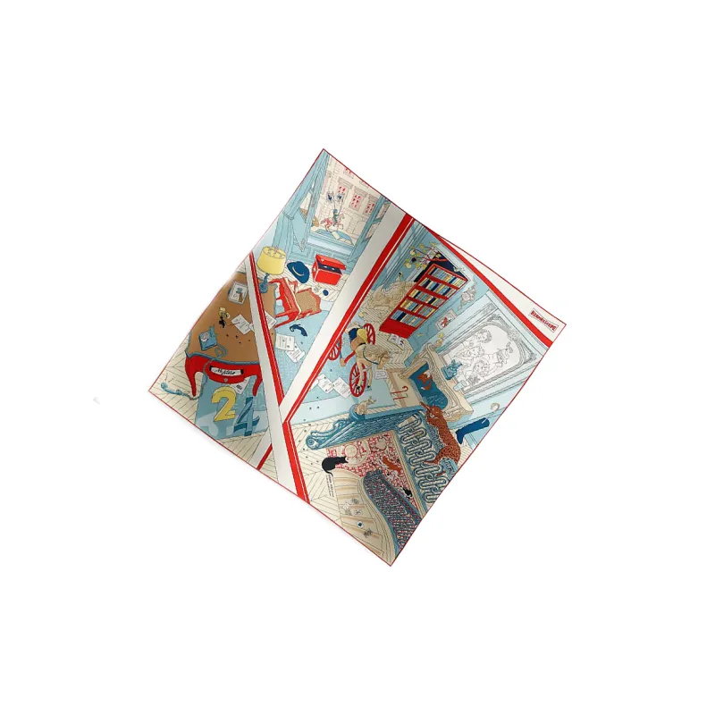 HERMES Silk Scarves Women's Light Blue-1