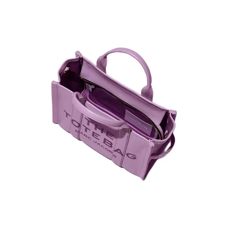 MARC JACOBS Natural Grain Leather Tote Bag, Shopping Bag, Shoulder Bag, Crossbody Bag, Handbag Trumpets Women's Purple-2