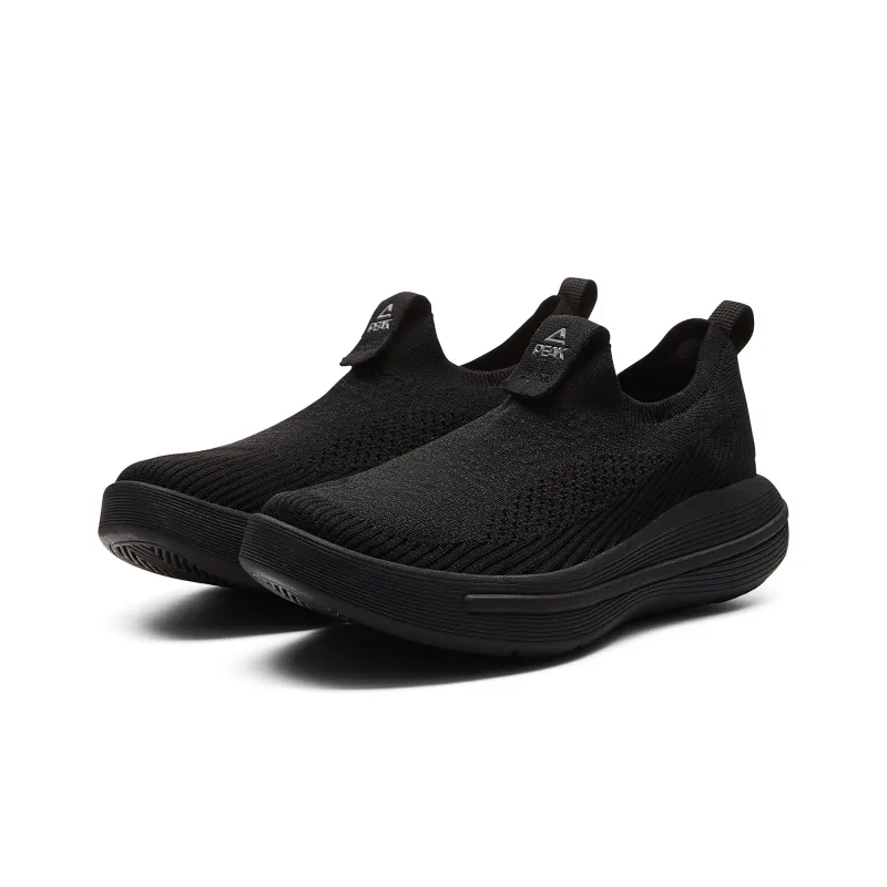 PEAK Taichi Air Flow 3.0 Cushioning Anti Slip Wear Resistant Breathability Low Top Walking Shoes Men's All Black-2