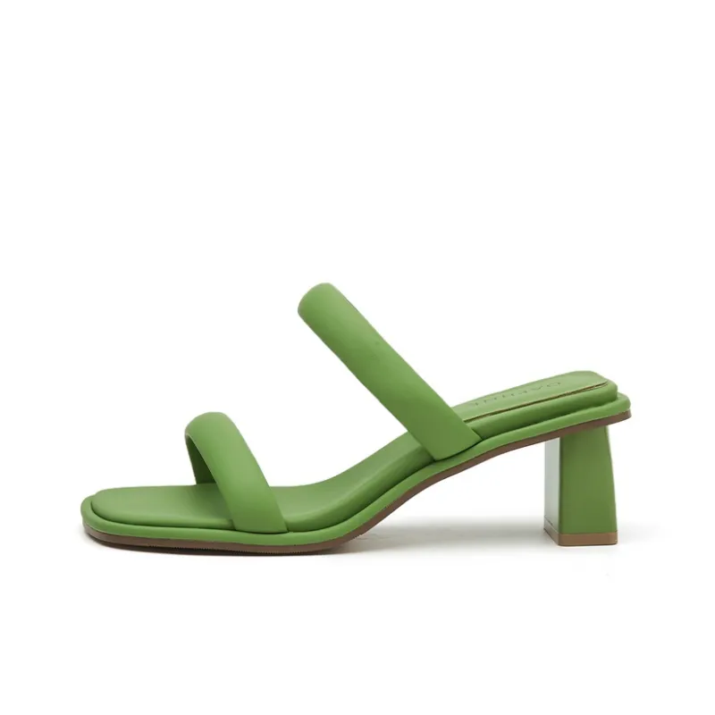 DAPHNE Slide Slippers Women's Black/Beige/Green-0