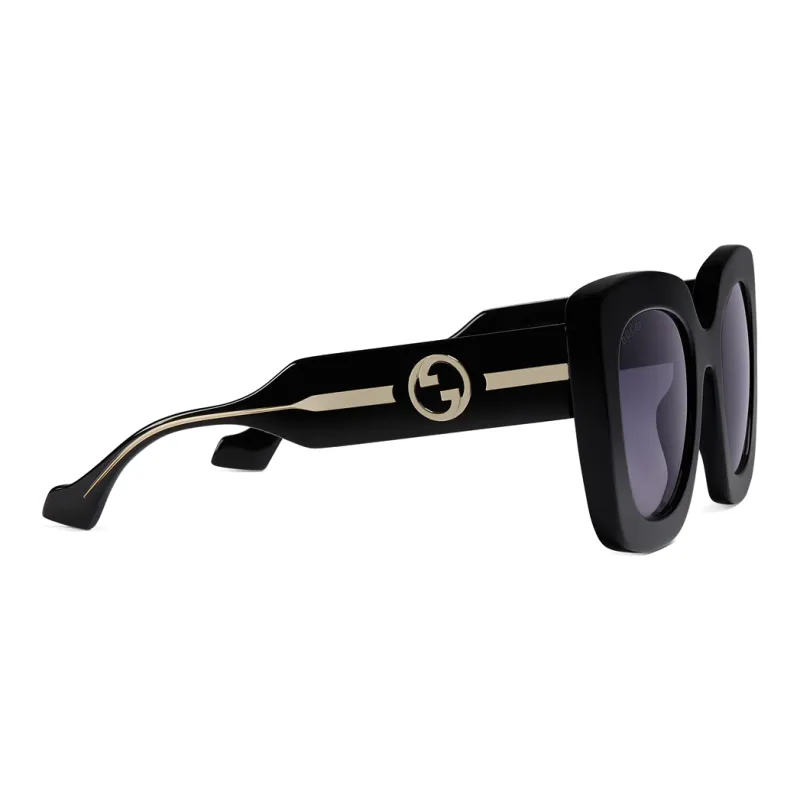 GUCCI Injection Molded Irregular Shape Sunglasses Unisex Black-1