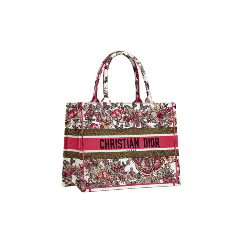 DIOR BookTote Canvas Tote Bag Shopping Bag Canvas Bag Handbags Medium Size Women's Multicolor-2