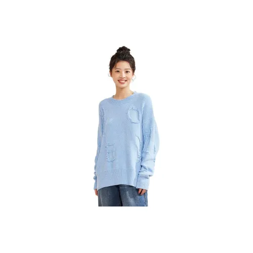 Asuka and new sake Knitwear Women's Light Ice Blue