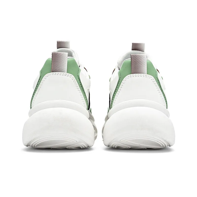 Binary Casual Shoes Men Low Top White Green-5