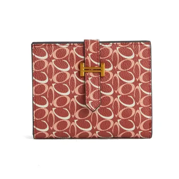 COCOEVA PVC Multifunction Card Holder Regular Women's Auspicious Red/Midnight Brown/Brown Coral