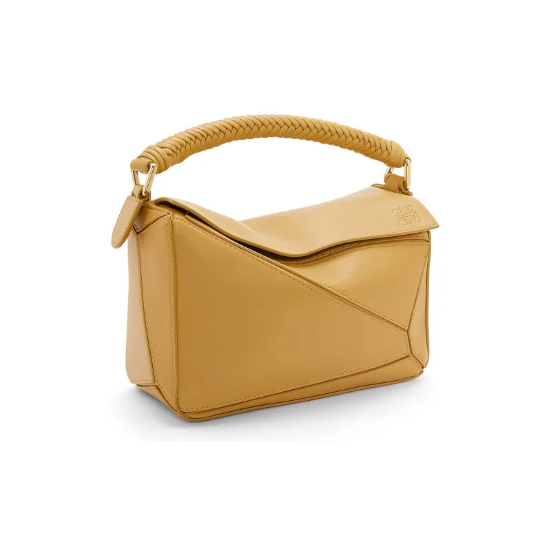 LOEWE Puzzle Soft Cow Leather Handbag Shoulder Bag Crossbody Bag Small Size Women's Desert Yellow-3