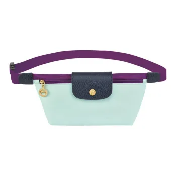 LONGCHAMP Le Pliage Re-play Canvas With Leather Trim Crossbody Bags Fanny Pack Women's Pink Green